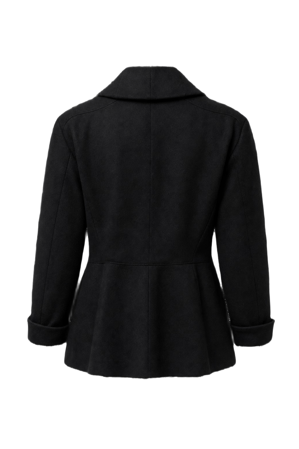 1980s Black Wool Blazer - Back View