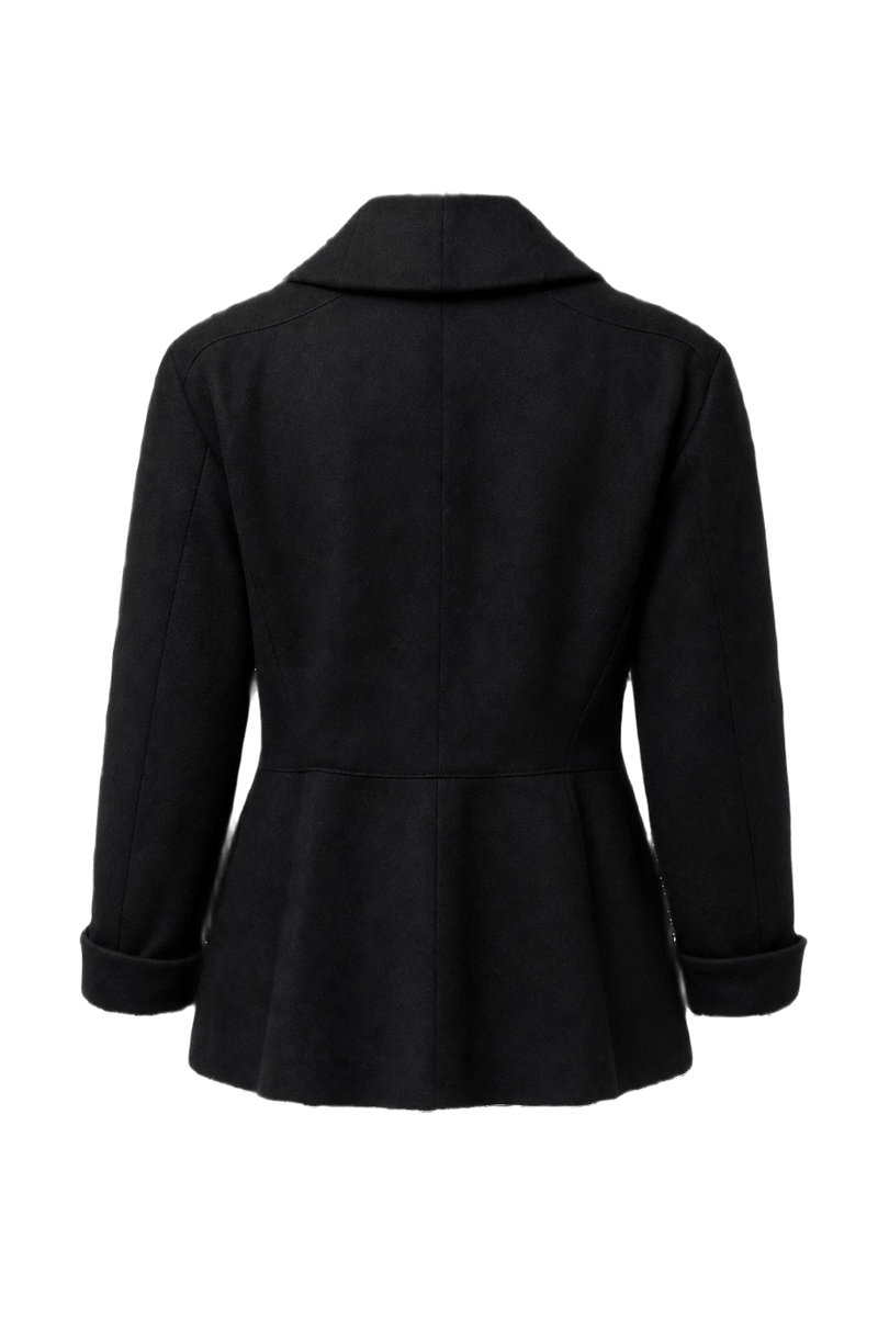 1980s Black Wool Blazer - Back View