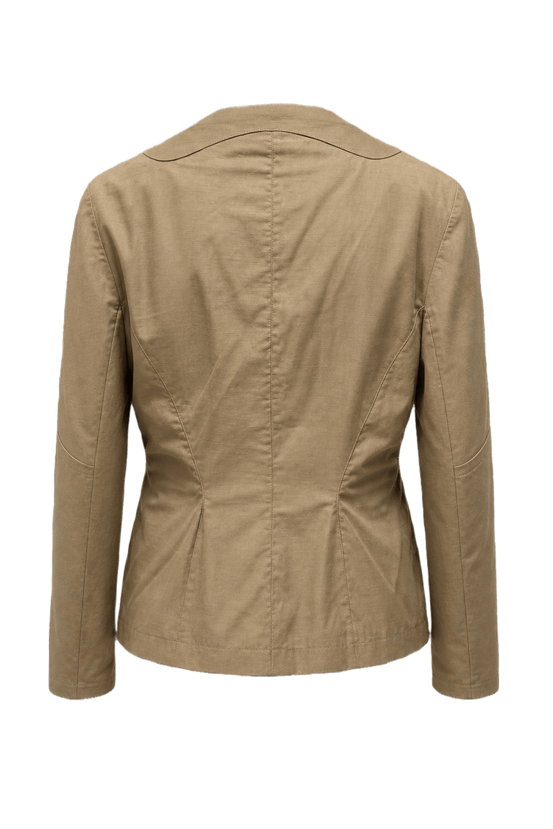 1980s Beige Cotton Blend Jacket - Back View