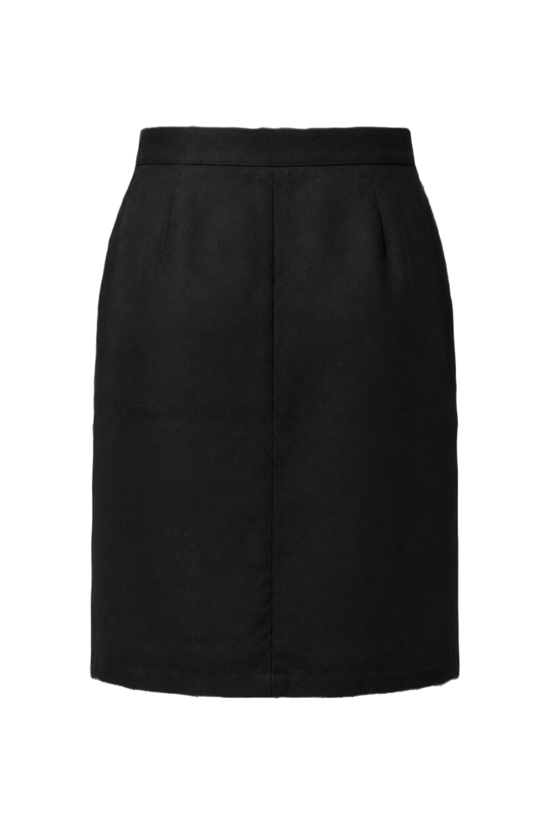 1980s Black Wool Skirt - Back View