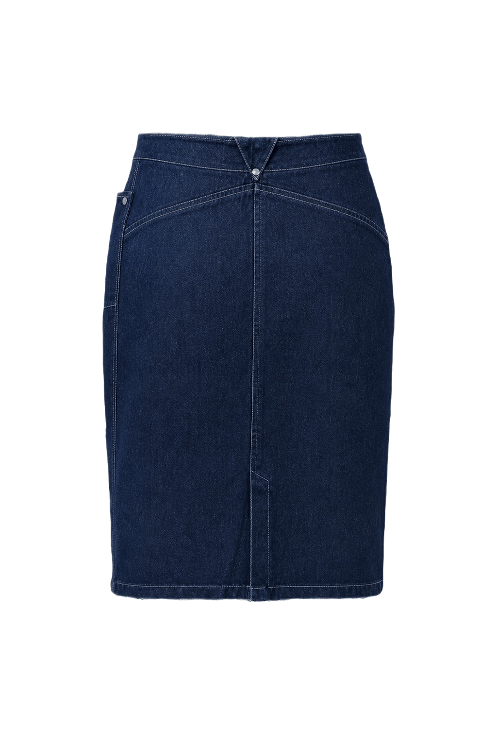 1980s Dark Blue Denim Skirt - Back View