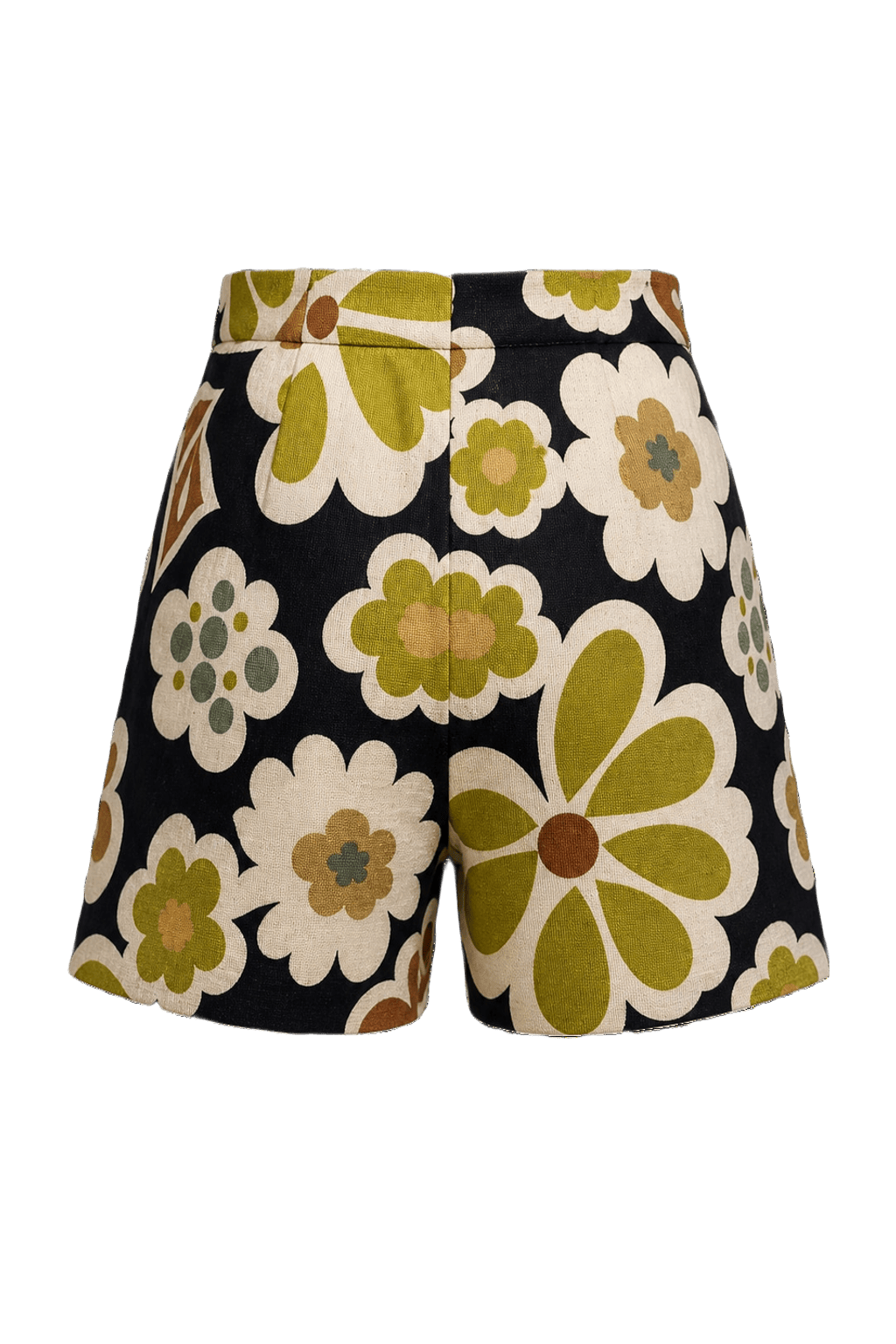 1960s Multicolor Cotton Shorts - Back View