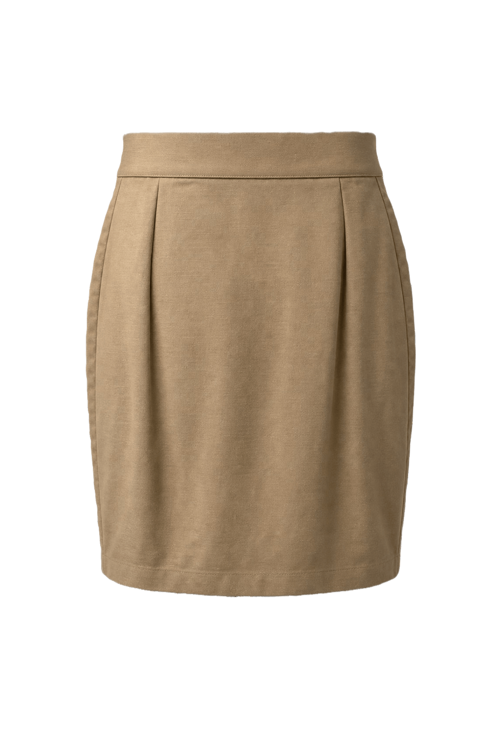 1980s Beige Cotton Blend Skirt - Back View