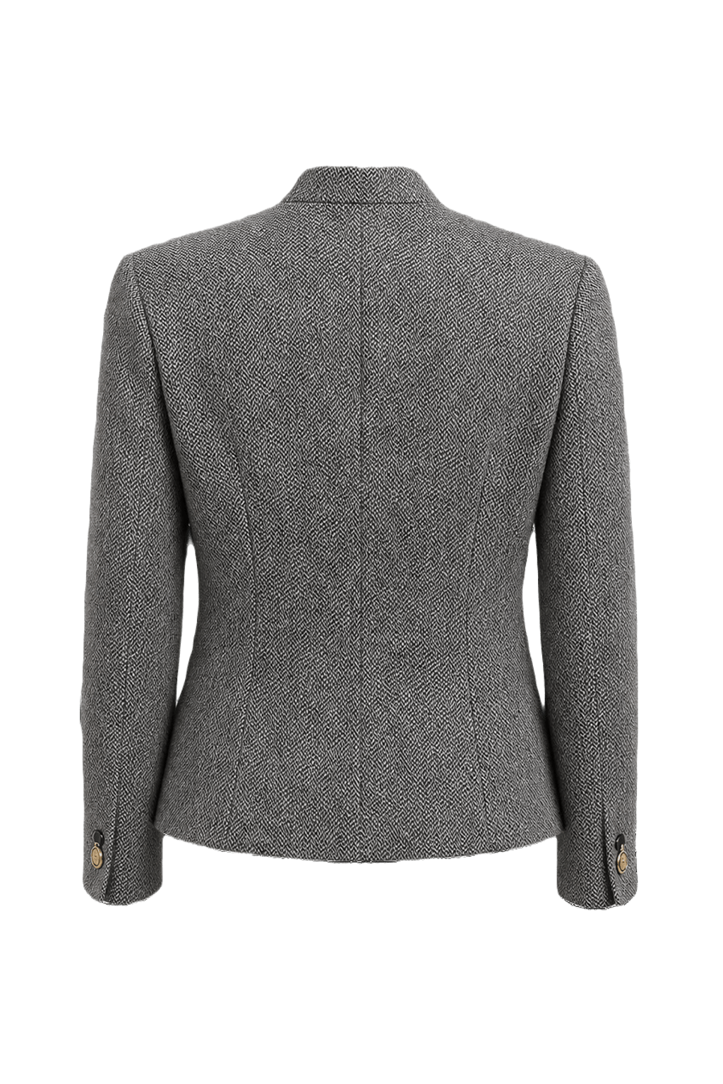 1980s Gray Wool Blazer - Back View