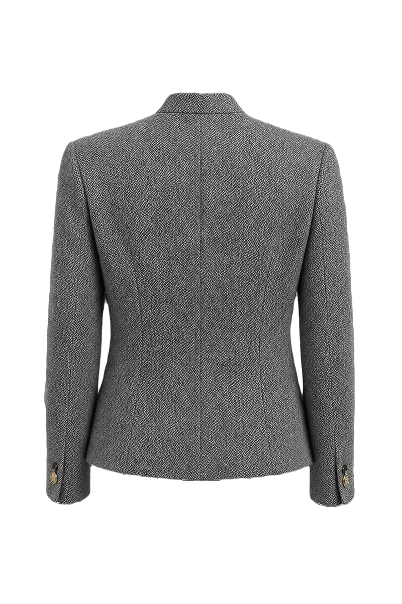 1980s Gray Wool Blazer - Back View