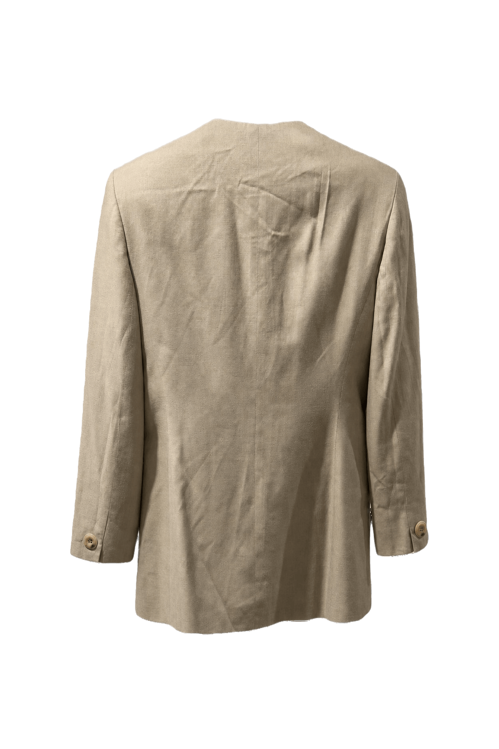 1980s Beige Cotton Blend Blazer - Back View
