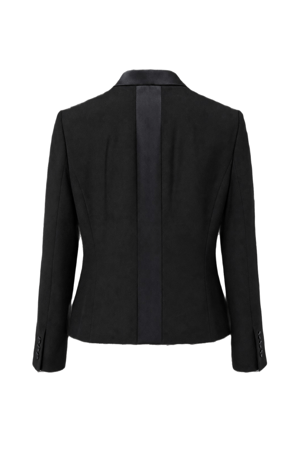 1990s Black Wool Blazer - Back View