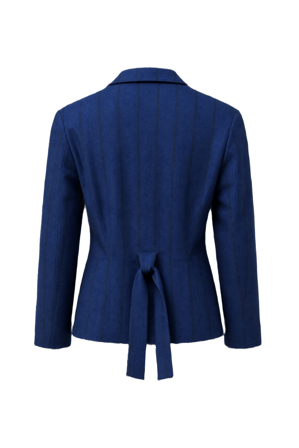 1980s Deep Blue Wool Blend Jacket - Back View