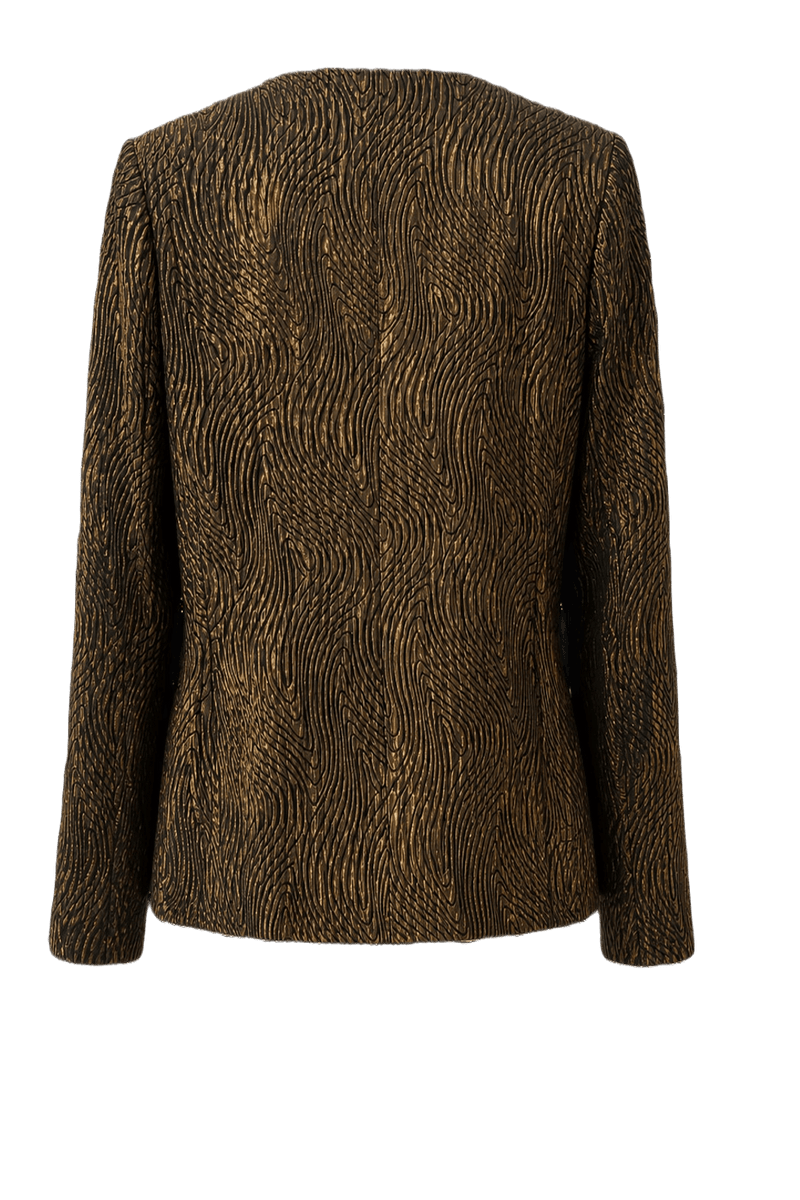 1980s Gold Wool Blend Blazer - Back View