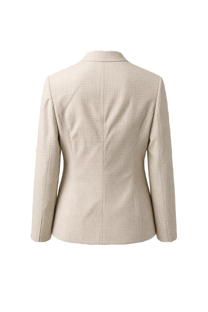 1990s Cream Wool Blend Blazer - Back View