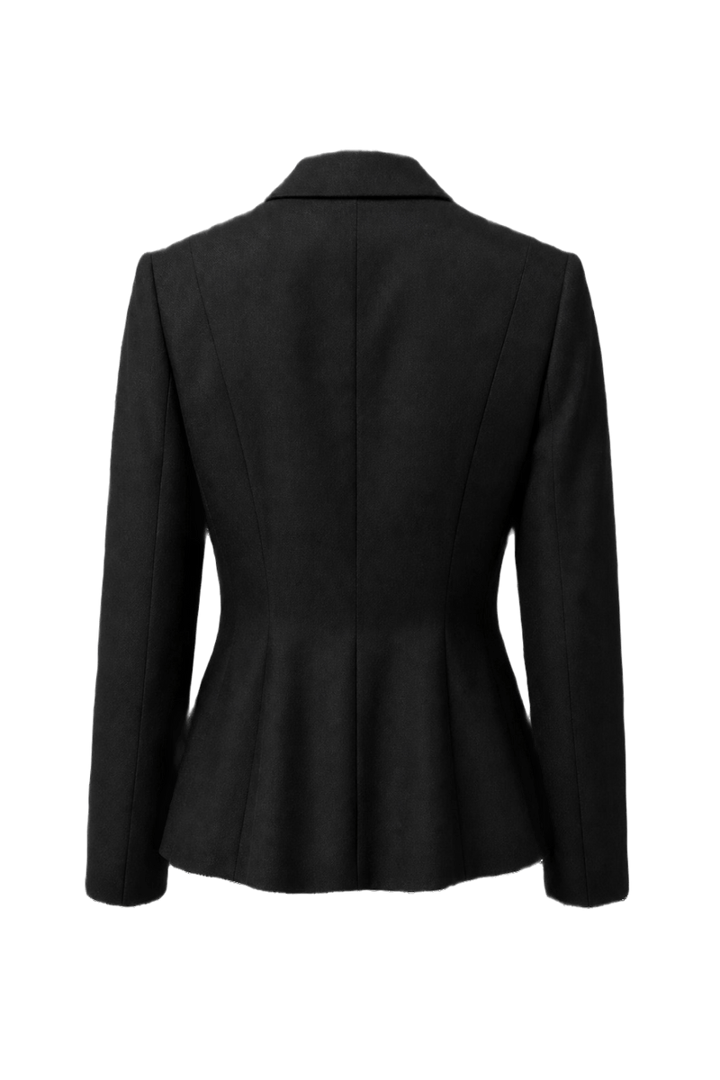 1980s Black Wool Blend Blazer - Back View