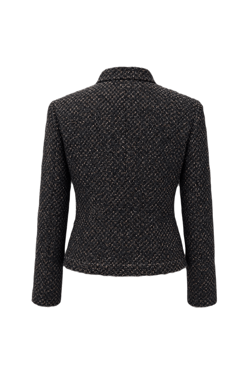1990s Black Wool Blend Jacket - Back View