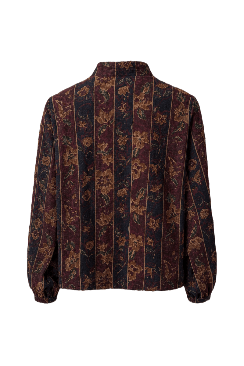 1980s Burgundy Wool Blend Blouse - Back View