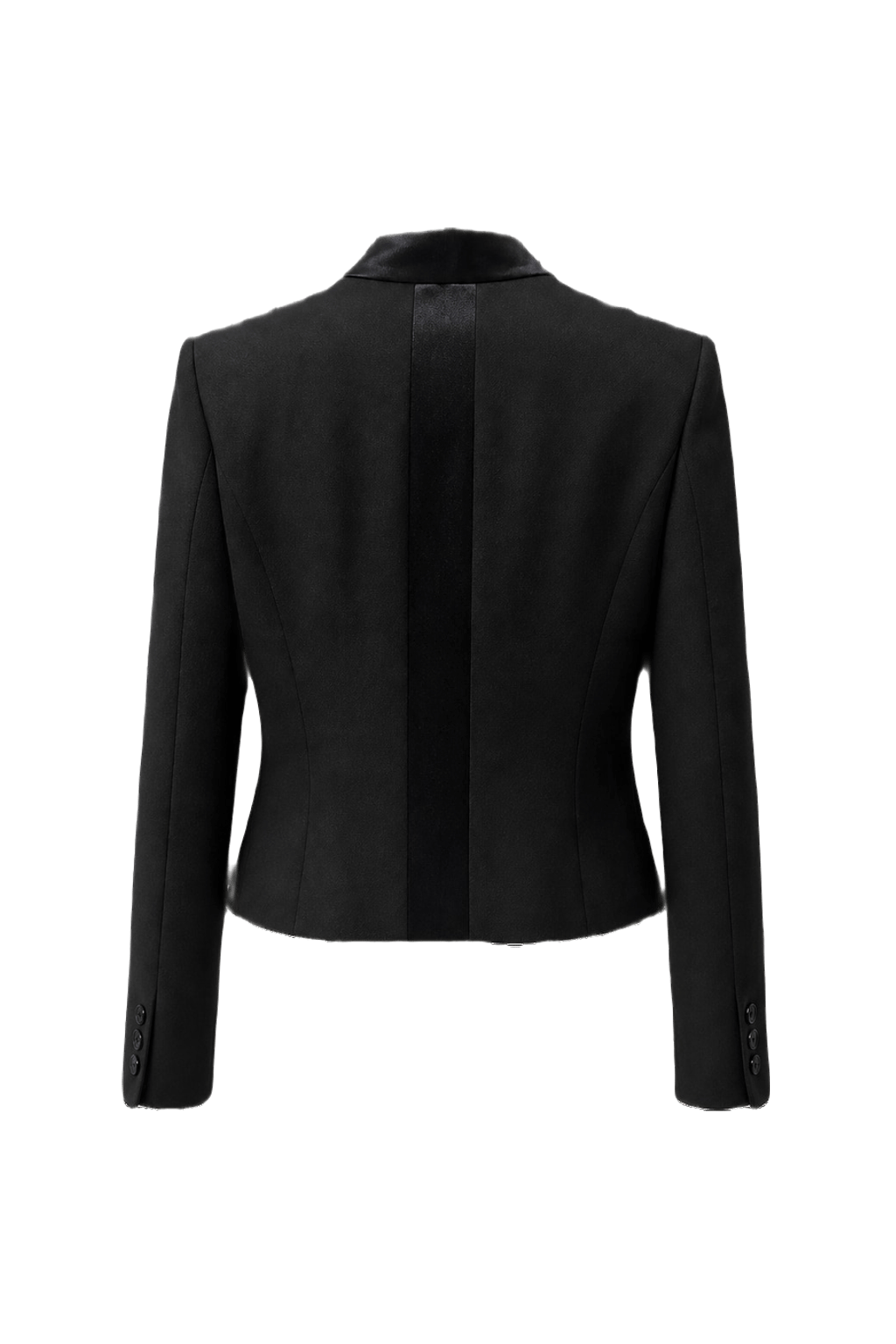 1980s Black Wool Blend Blazer - Back View