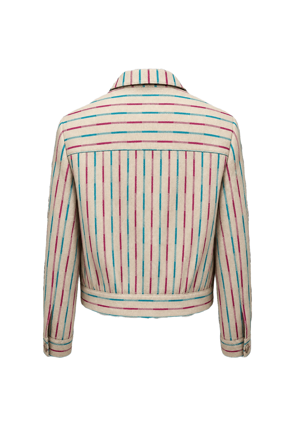 1980s Beige Wool Blend Jacket - Back View