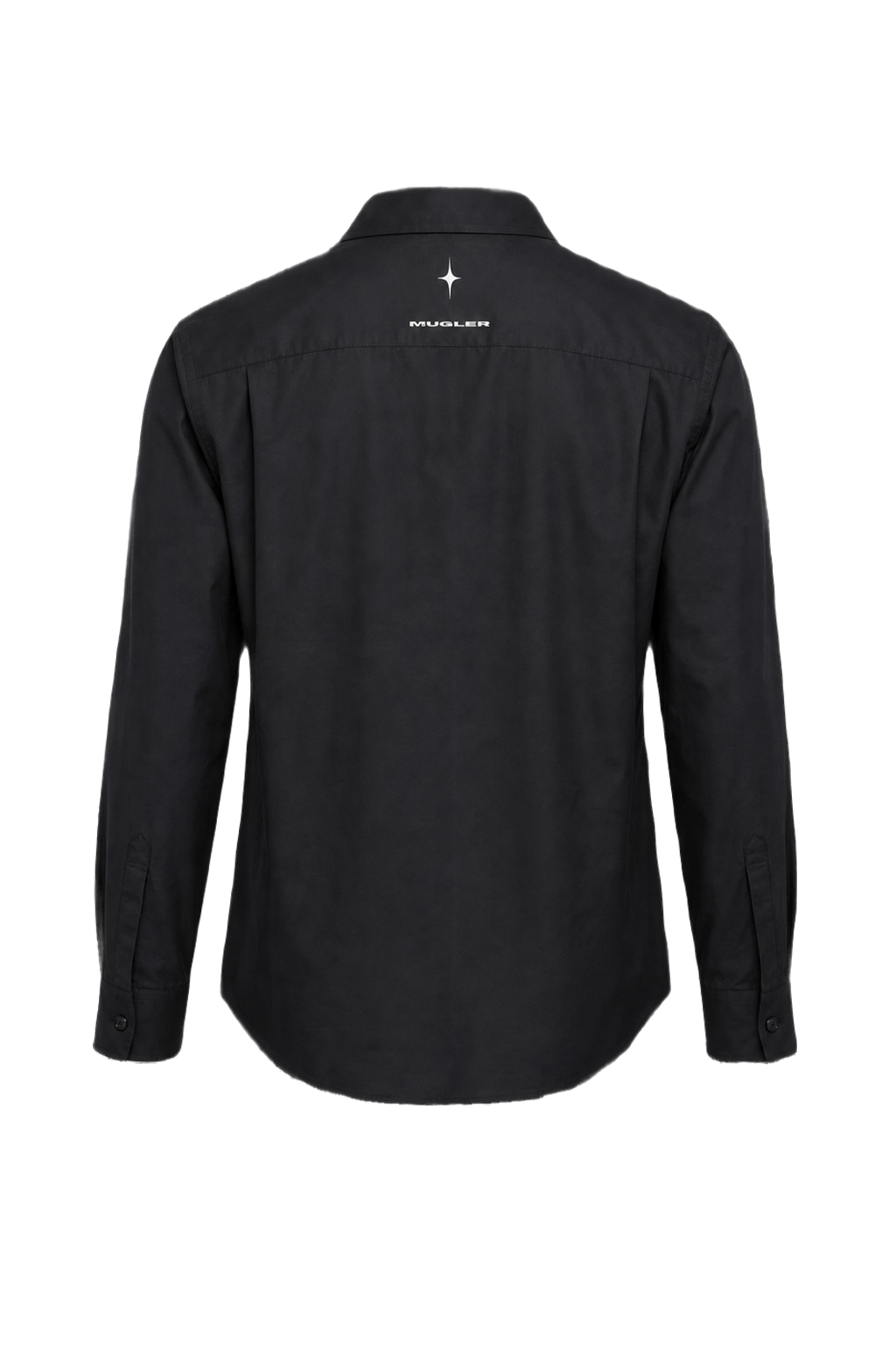 1990s Black Cotton Blend Button-Down Shirt - Back View