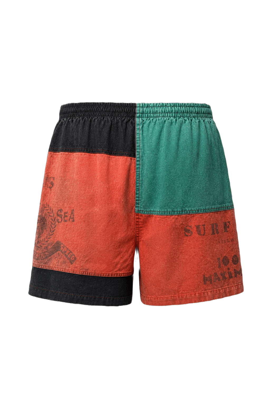1990s Red Cotton Blend Shorts - Back View