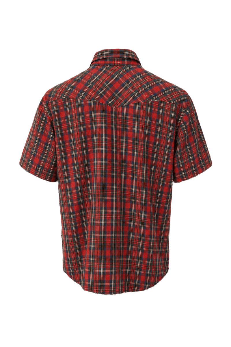 1990s Red Cotton Blend Western Shirt - Back View
