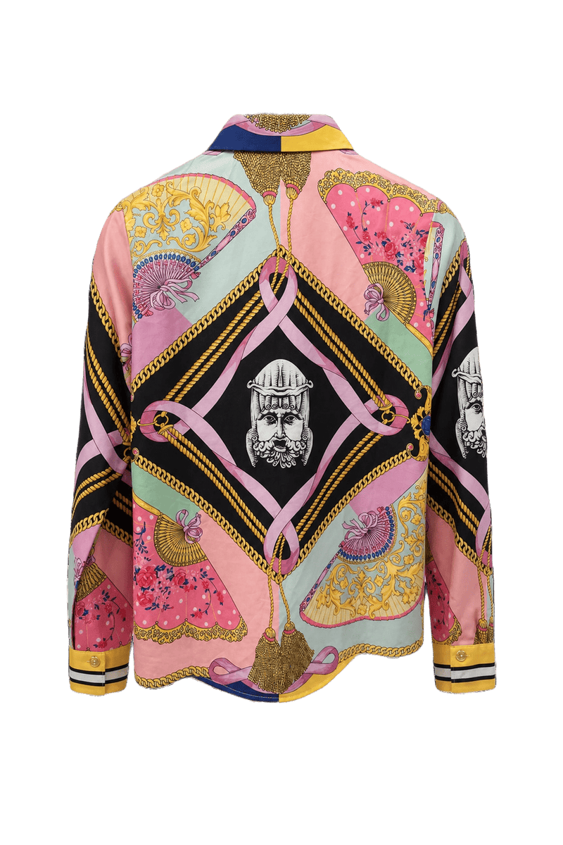 1990s Multicolor Silk Shirt - Back View