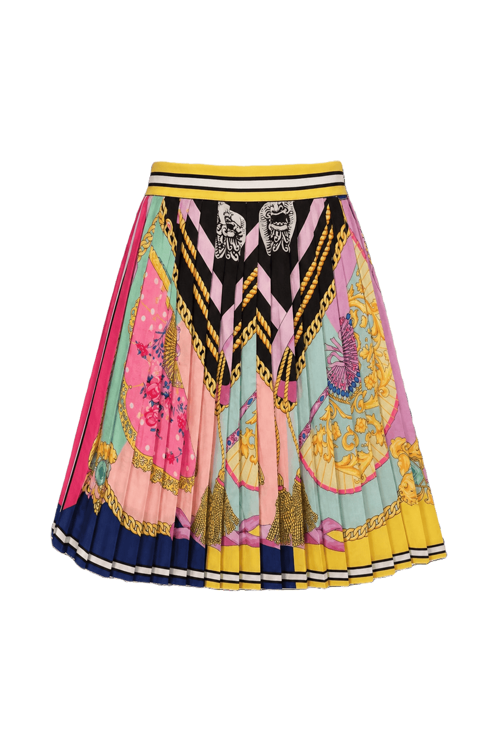 1990s Multi-color Polyester Skirt - Back View