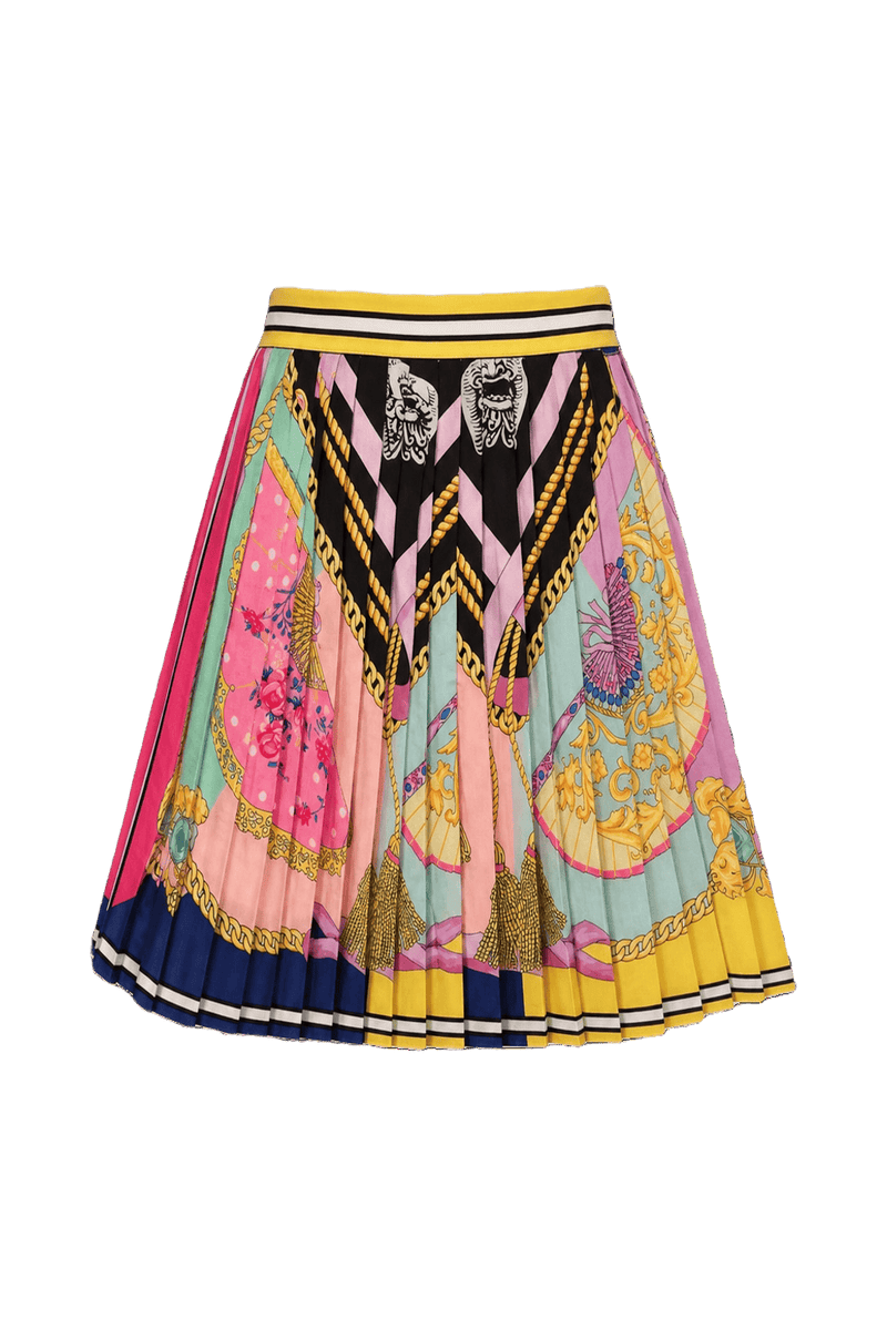 1990s Multi-color Polyester Skirt - Back View