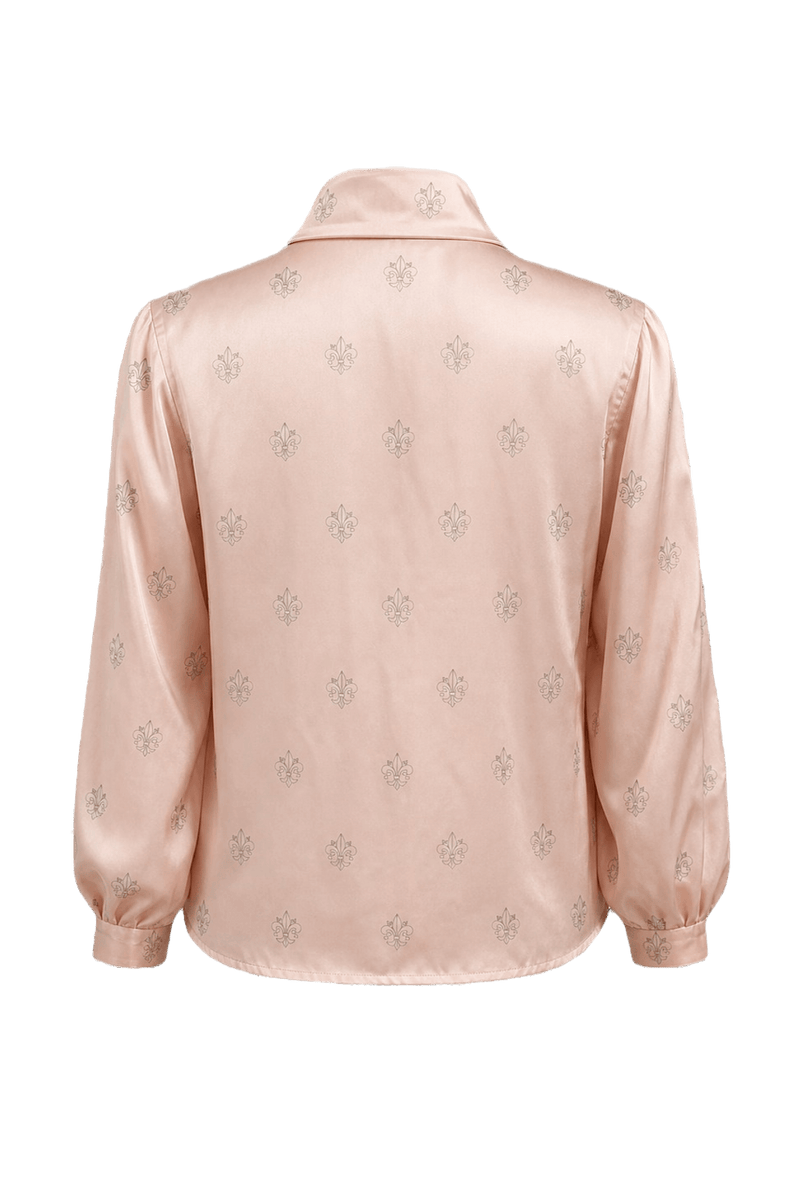 1980s Light Pink Synthetic Silk Blouse - Back View