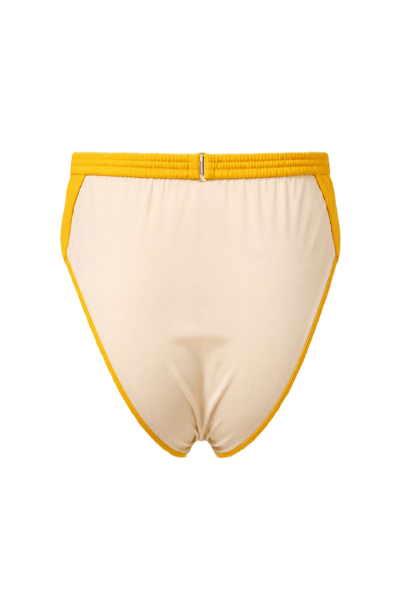 1980s Bright Orange Nylon Swimwear - Back View