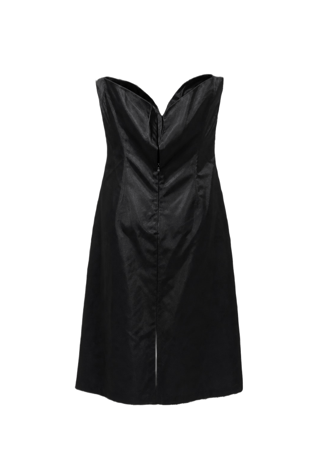 1990s Black Silk Dress - Back View