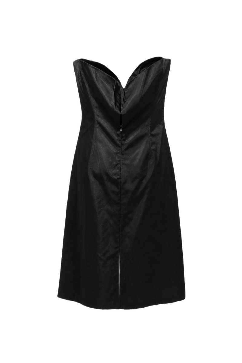 1990s Black Silk Dress - Back View