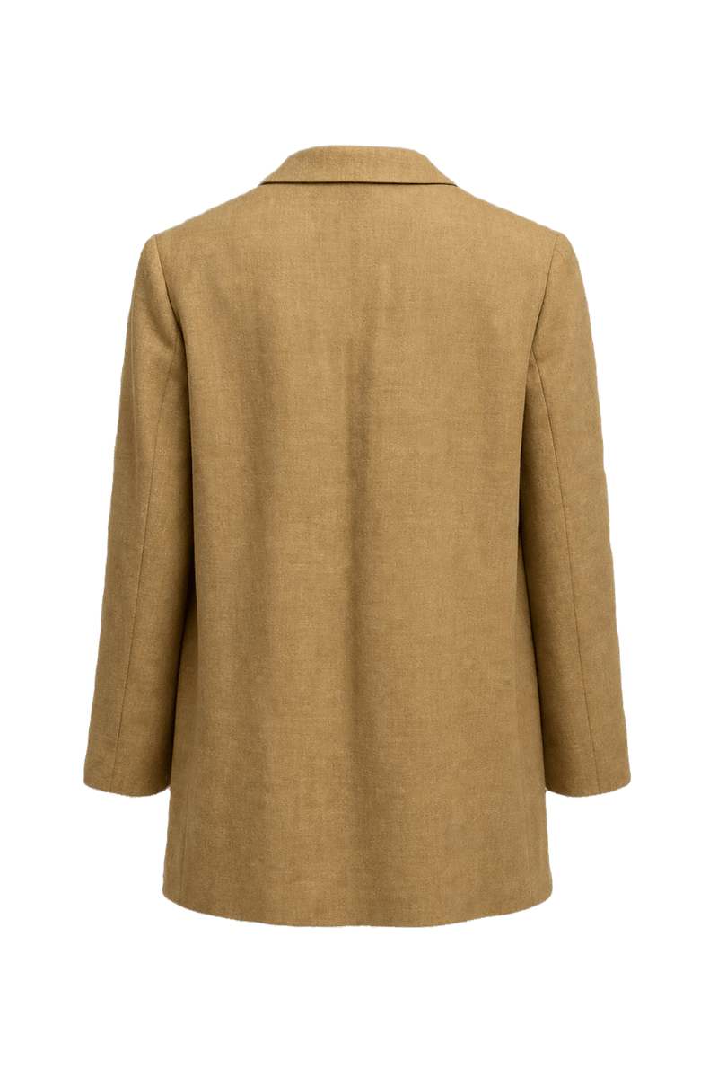 1980s Camel Wool Blend Blazer - Back View