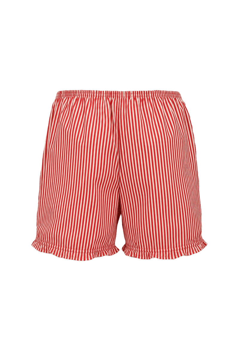 1960s Red Cotton Striped Shorts - Back View
