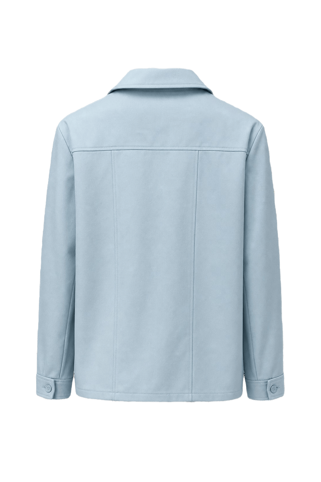 1970s Light Blue Polyester Jacket - Back View