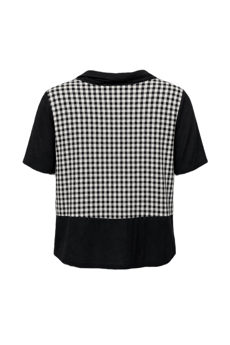 1980s Black Cotton Blouse - Back View