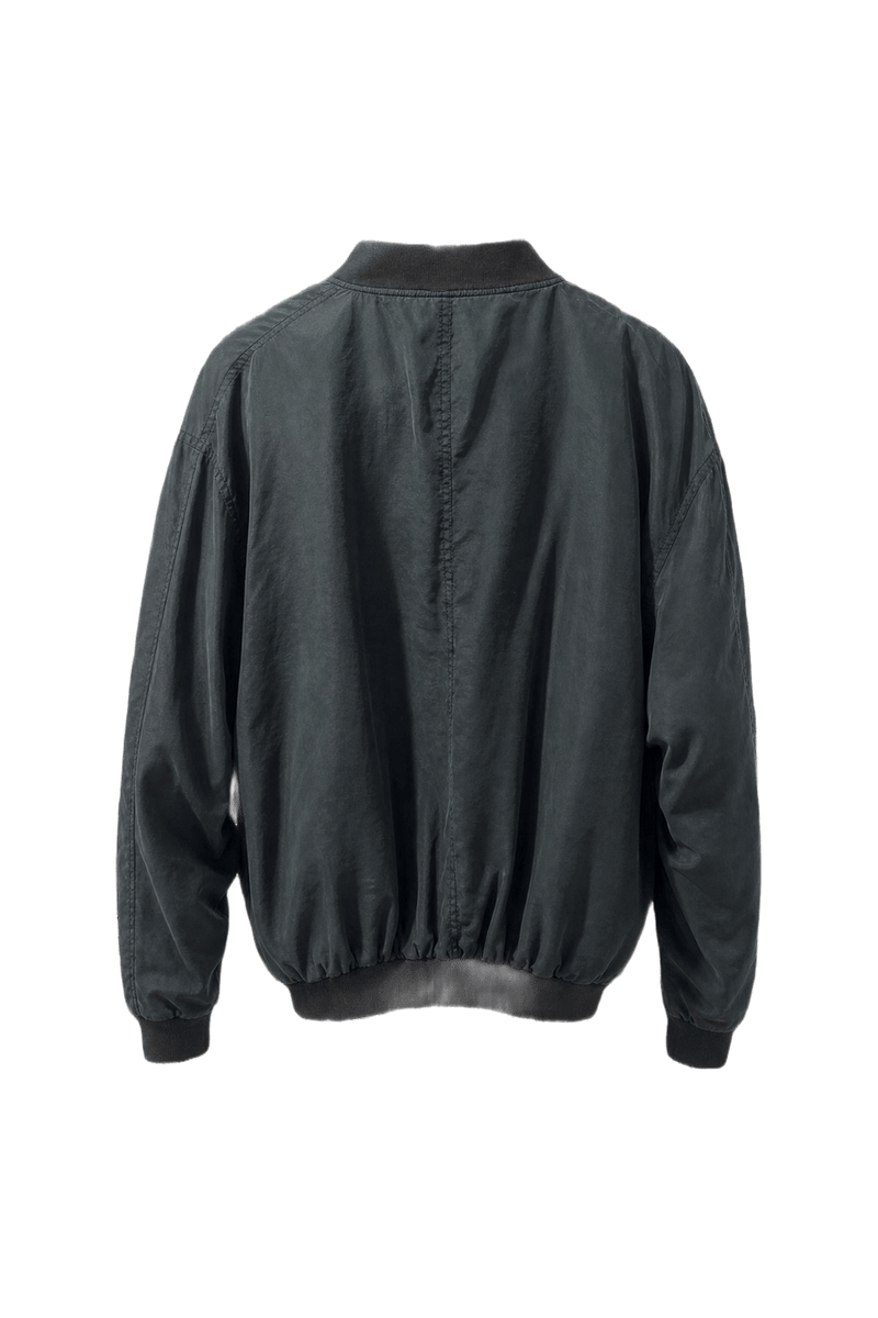 1990s Charcoal Grey Nylon Jacket - Back View