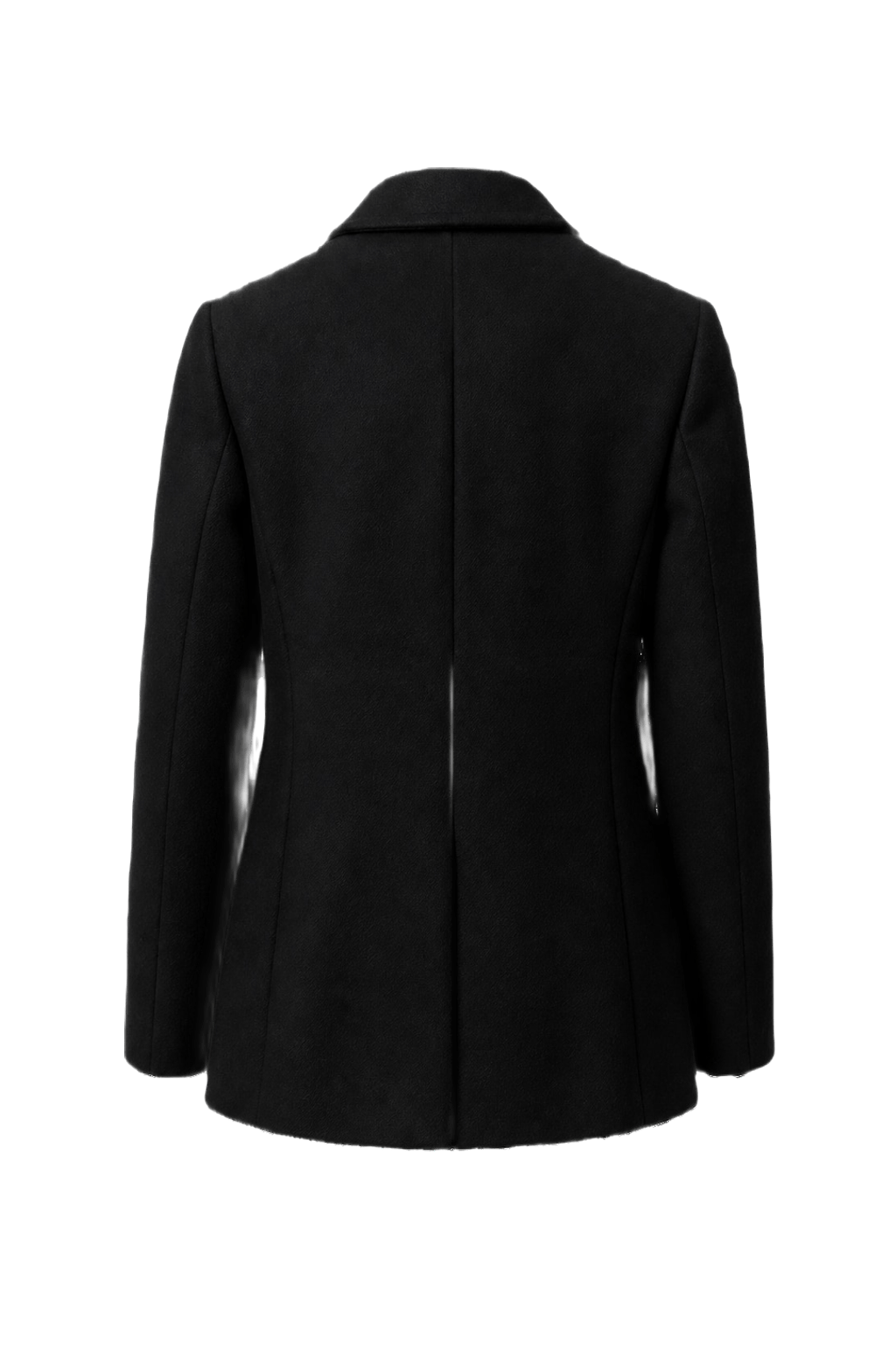 1970s Black Wool Blazer - Back View