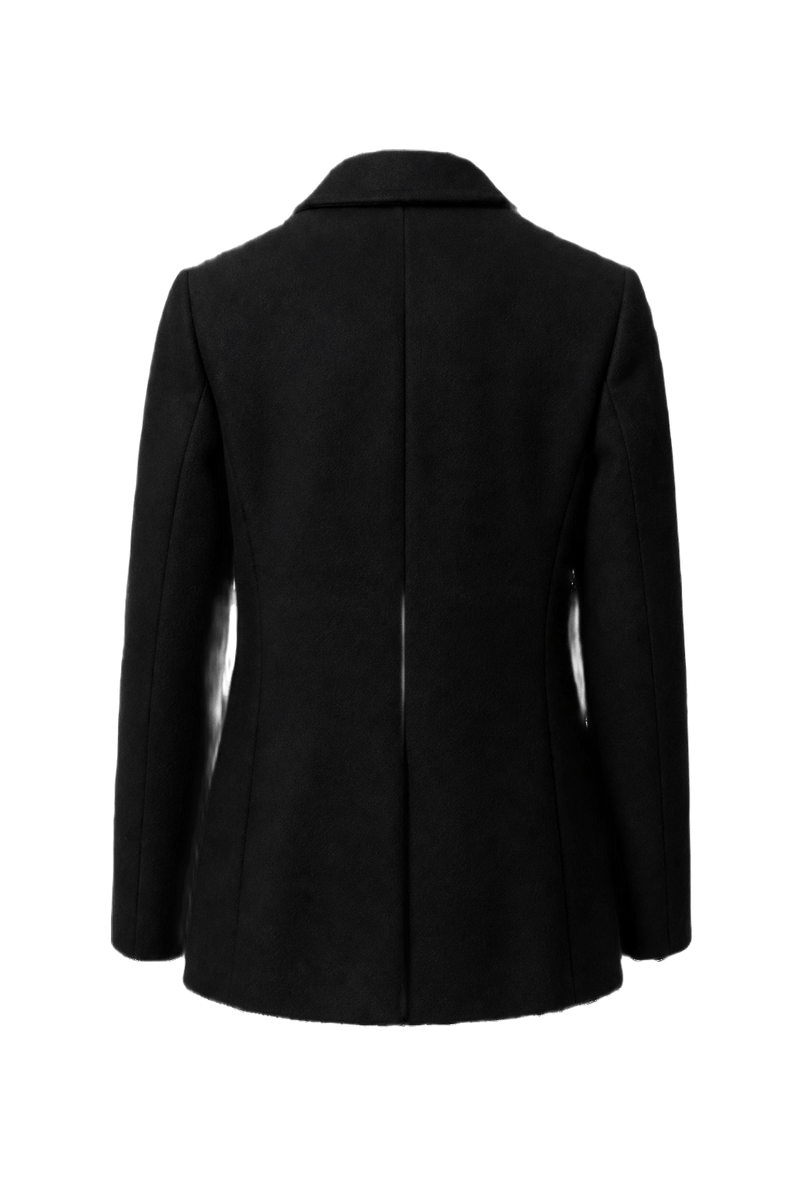 1970s Black Wool Blazer - Back View
