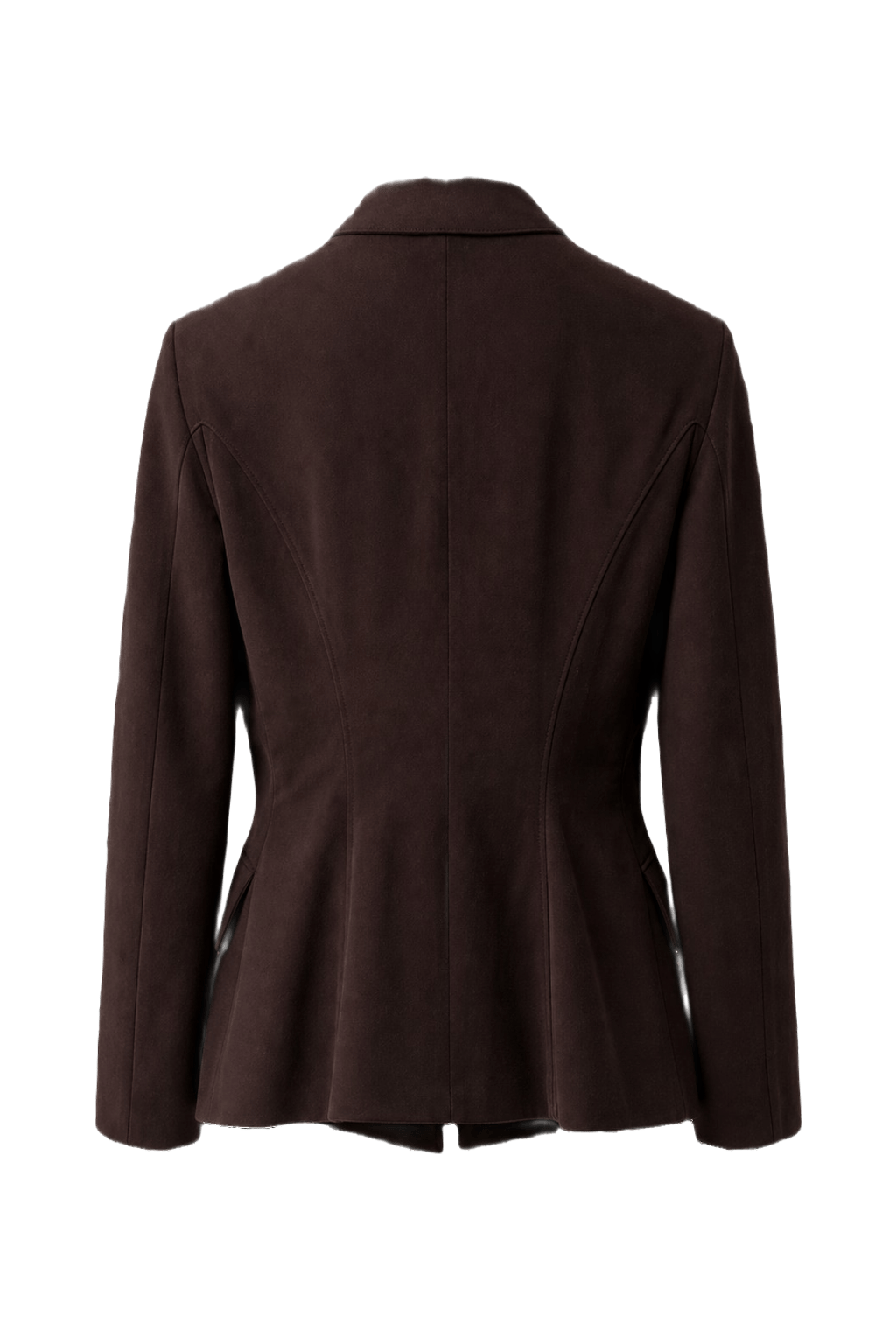 1980s Dark Brown Wool Blazer - Back View