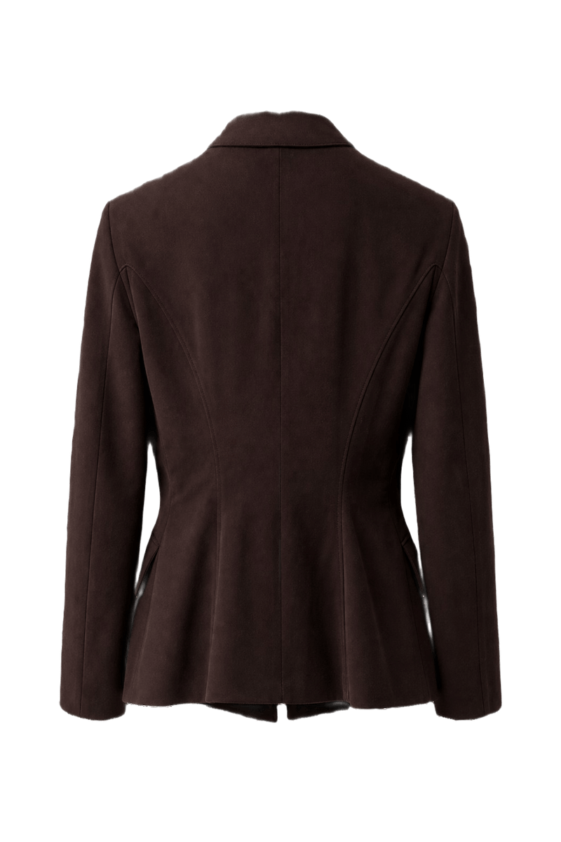 1980s Dark Brown Wool Blazer - Back View