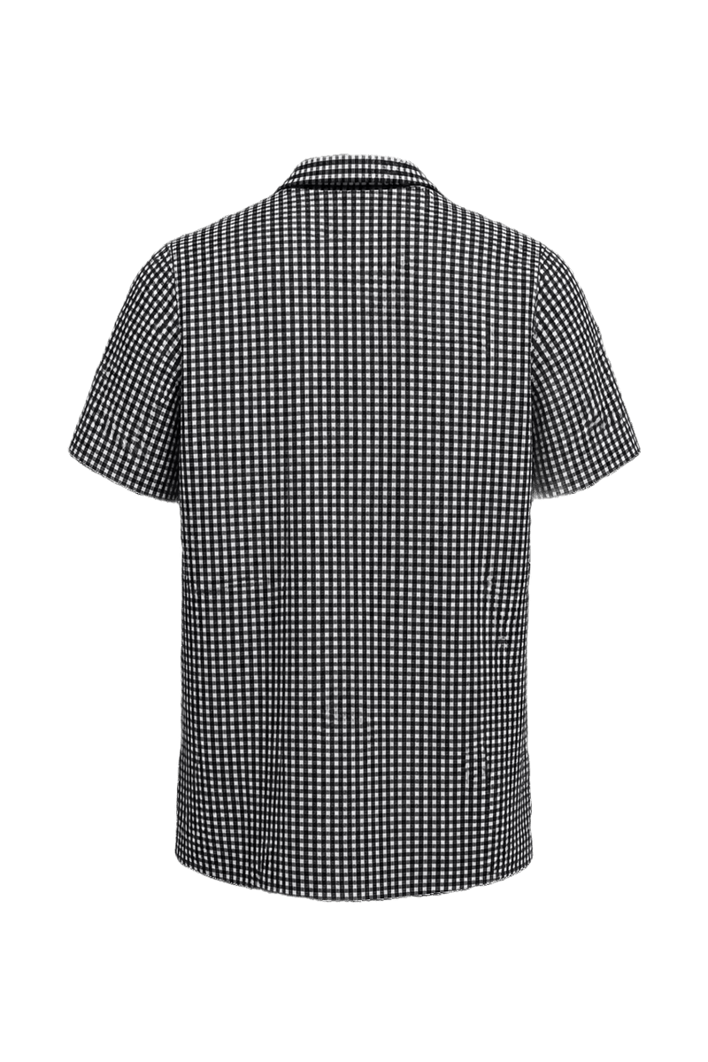 1970s Black and White Checkered Shirt - Back View