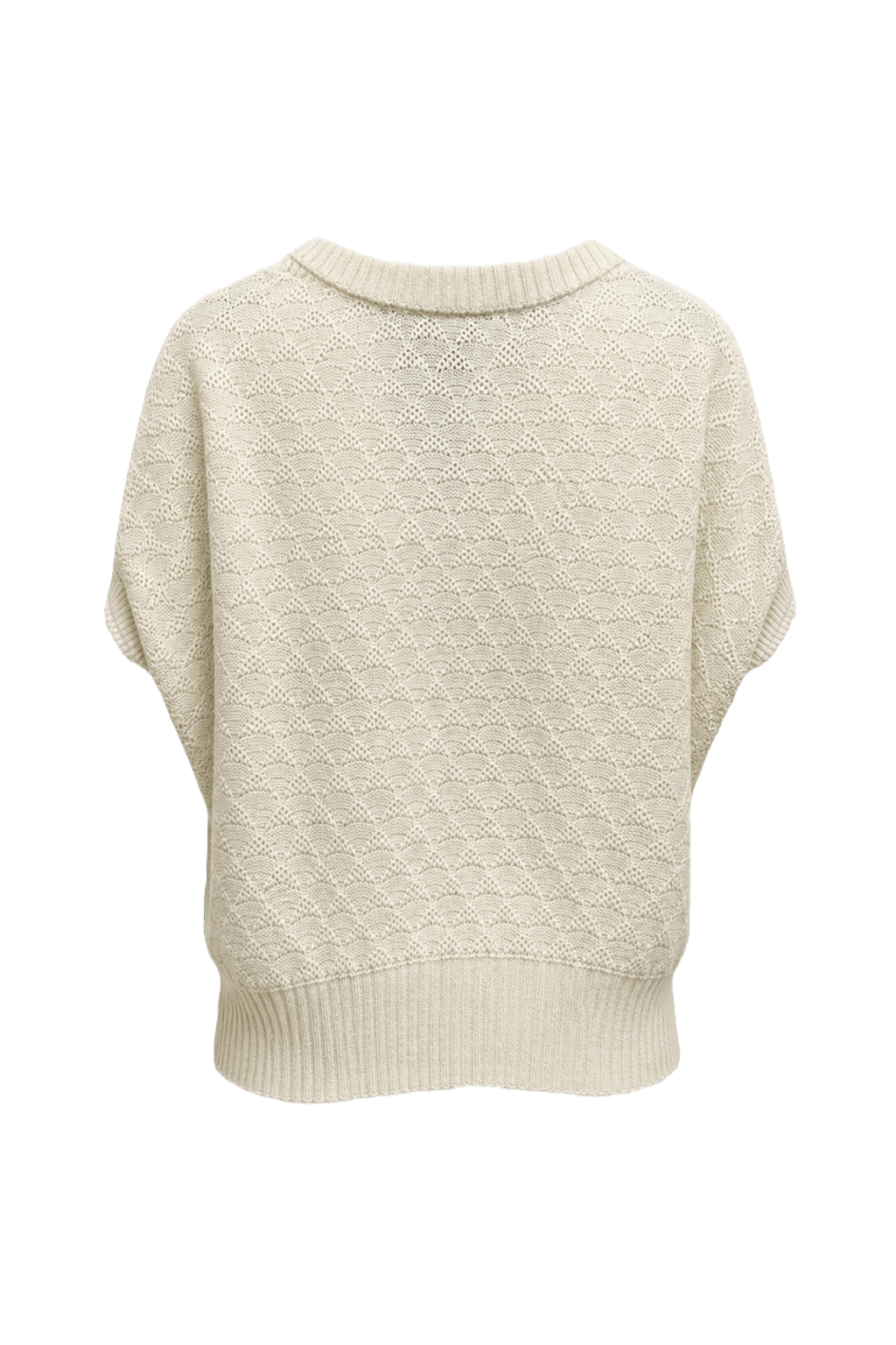 1970s Cream Knit Blouse - Back View