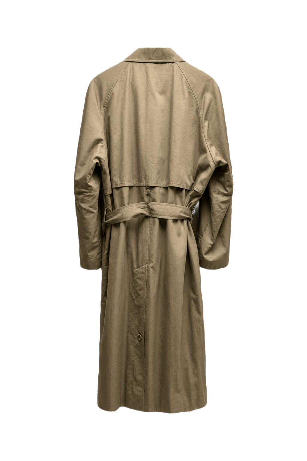1980s Classic Tan Cotton Trench Coat - Back View