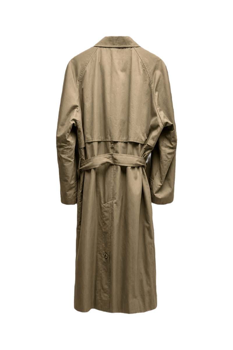 1980s Classic Tan Cotton Trench Coat - Back View