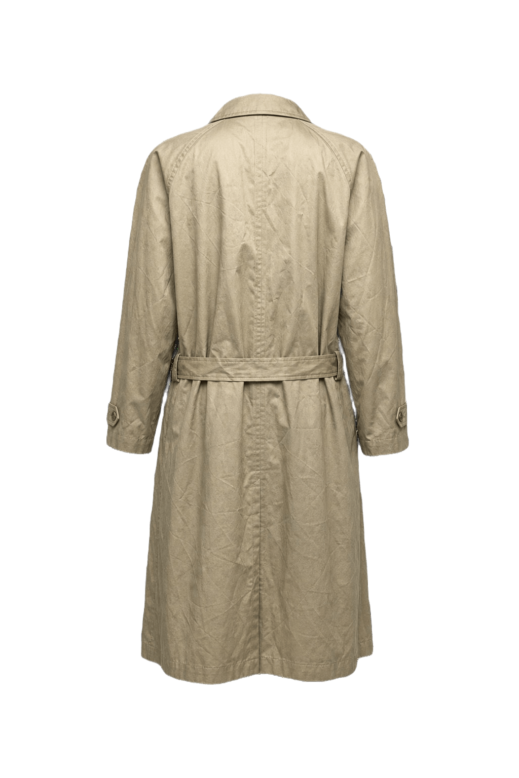 1980s Beige Cotton Blend Trench Coat - Back View