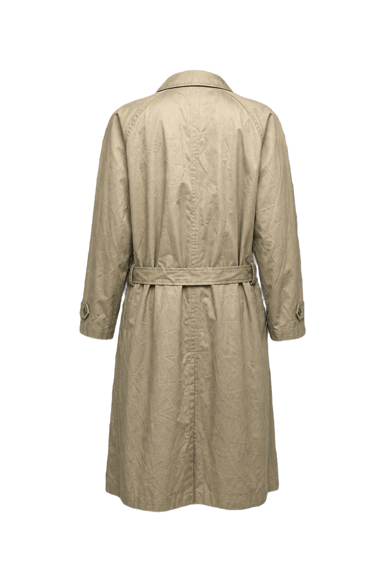 1980s Beige Cotton Blend Trench Coat - Back View