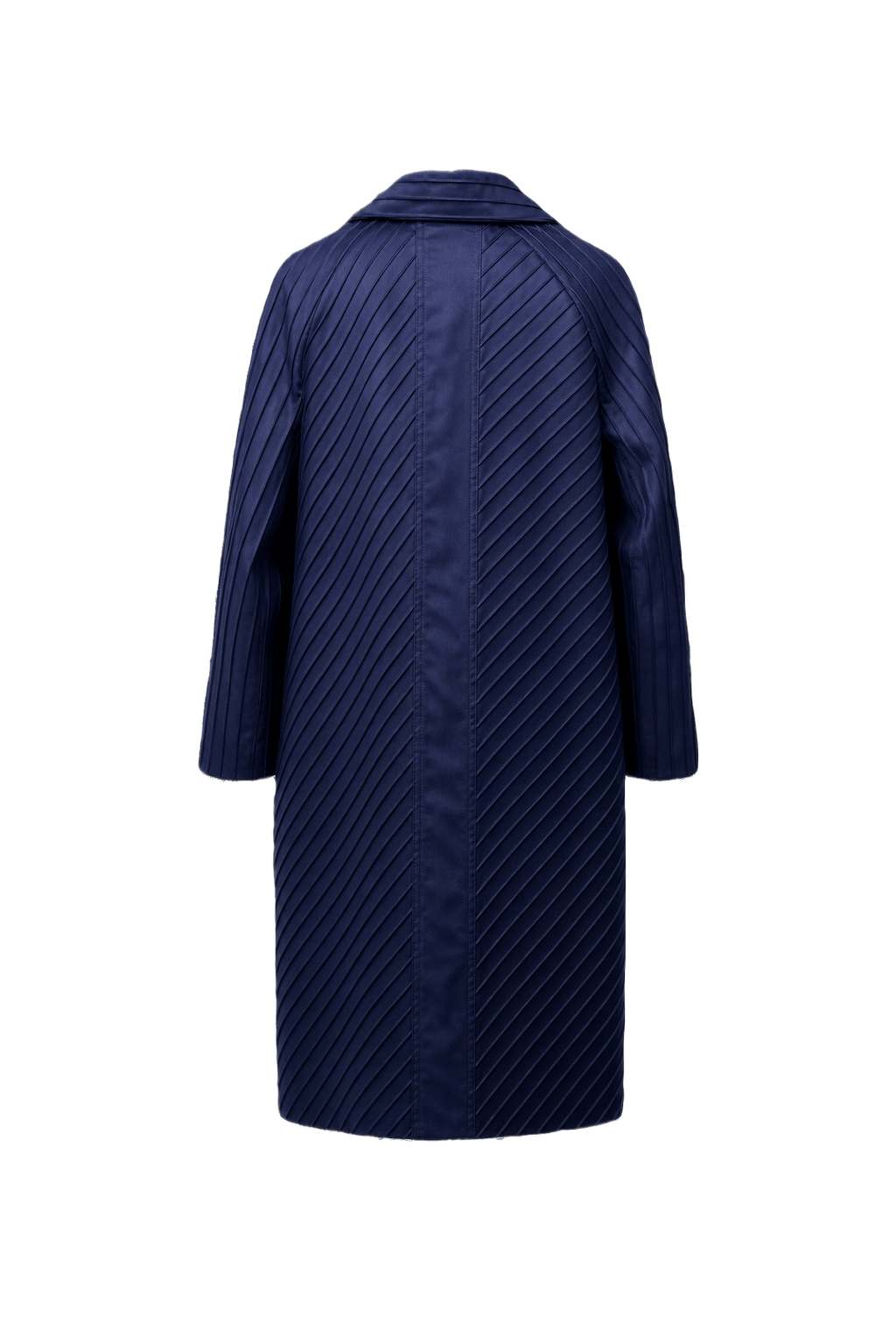 1970s Navy Blue Cotton Blend Coat - Back View
