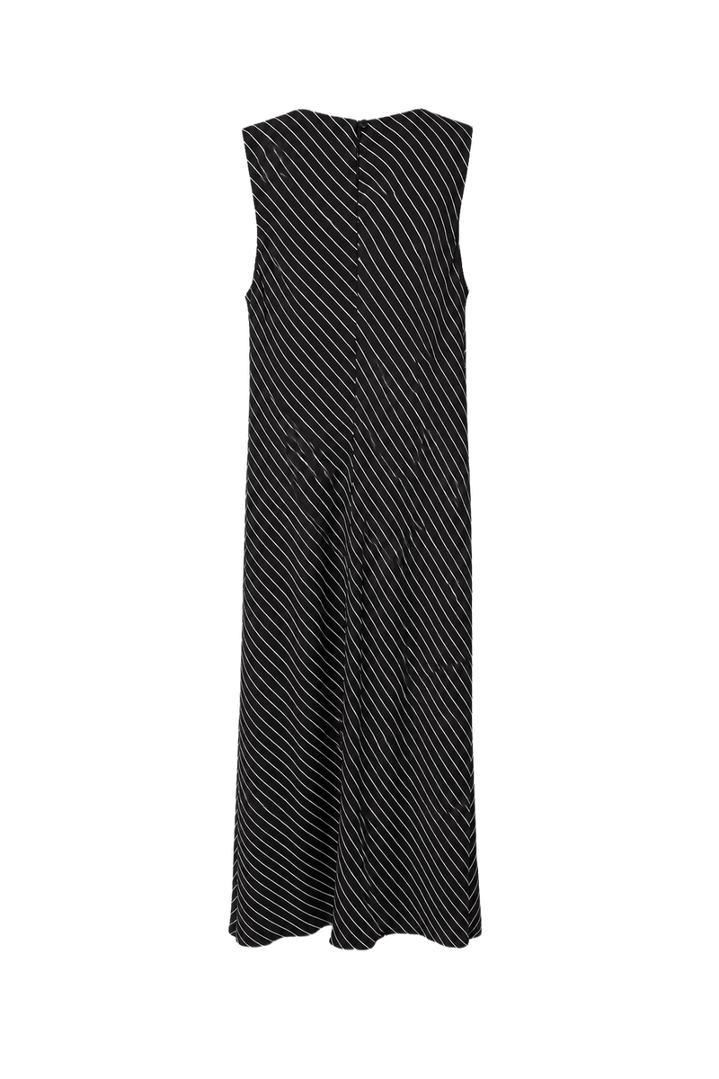 1990s Black Synthetic Shift Dress - Back View