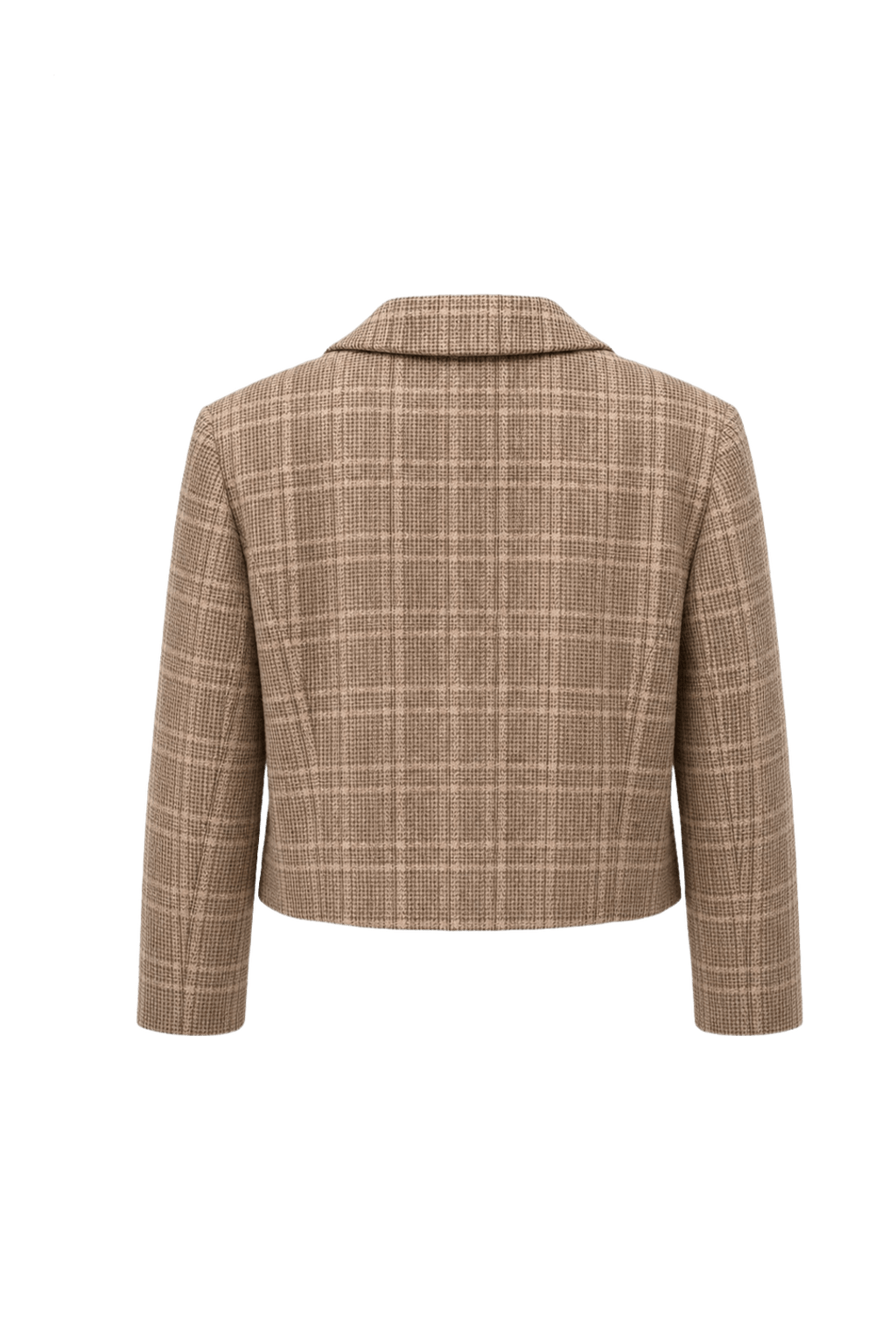 1980s Beige Wool Blazer - Back View