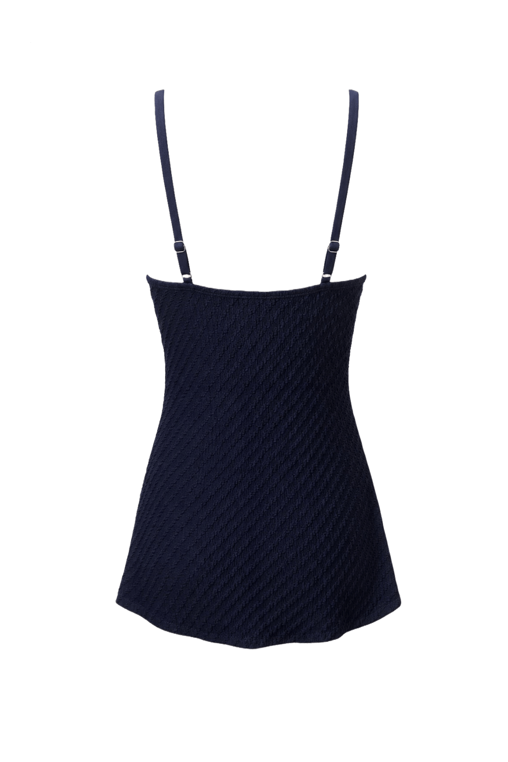 1960s Navy Blue Cotton Blend Swimsuit - Back View