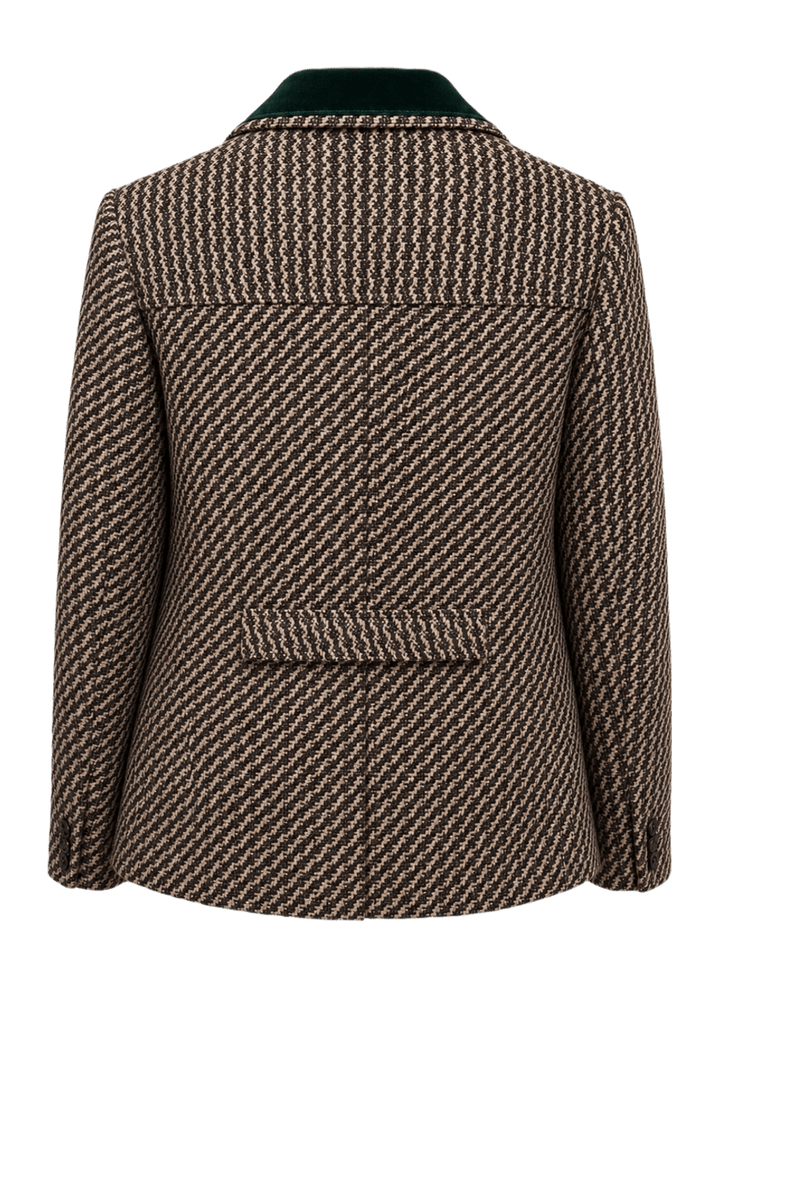 1950s Brown Wool Blend Blazer - Back View