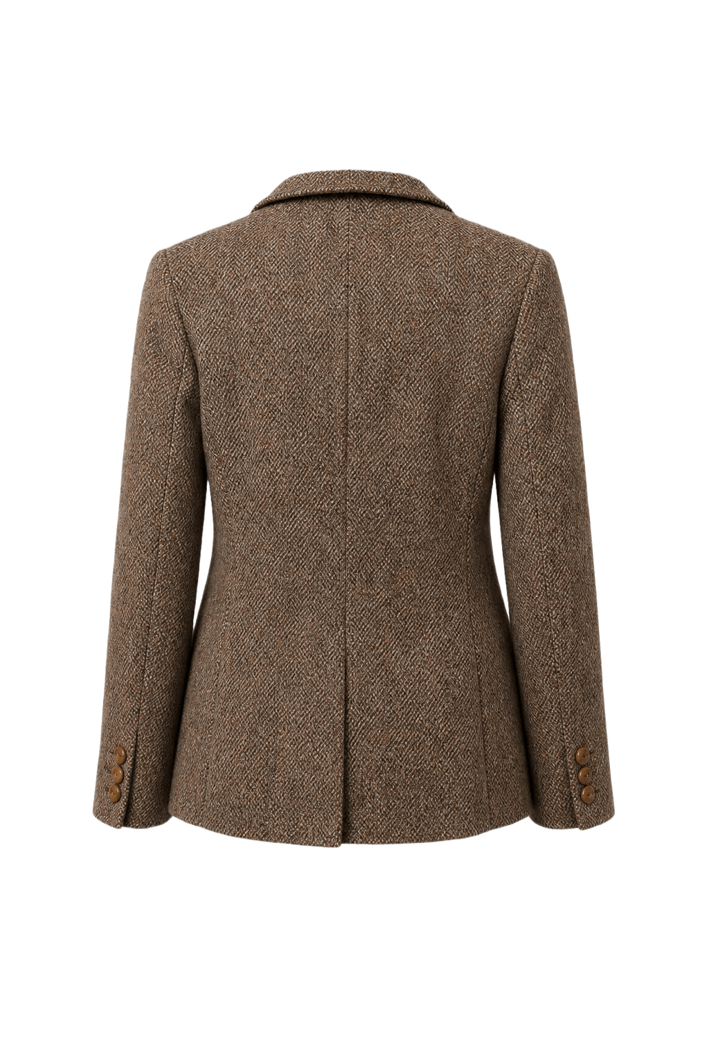 1950s Tweed Brown Wool Blazer - Back View